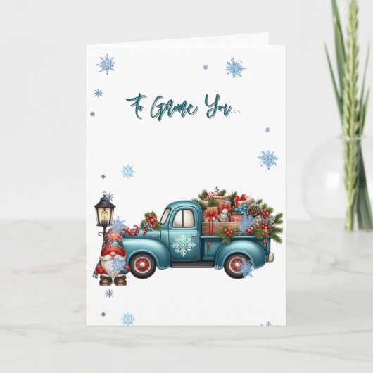 Whimsical Gnome Winter Holiday Kaart (Voorkant)