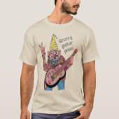 Whimsical Gnome with Peace Guitar, Groovy 60s Vibe T-shirt (Voorkant)