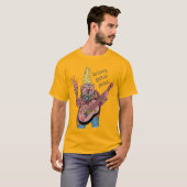 Whimsical Gnome with Peace Guitar, Groovy 60s Vibe T-shirt (Voorkant volledig)