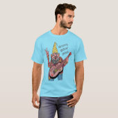 Whimsical Gnome with Peace Guitar, Groovy 60s Vibe T-shirt (Voorkant volledig)
