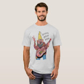 Whimsical Gnome with Peace Guitar, Groovy 60s Vibe T-shirt (Voorkant volledig)