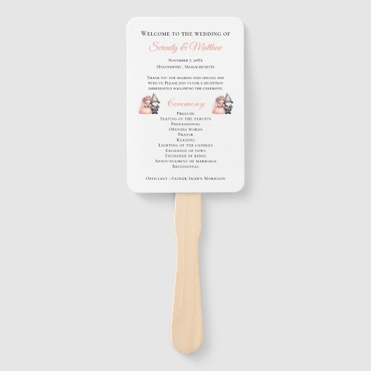 Whimsical Gnome Woodland Forest Wedding Program Handwaaier (Voorkant)