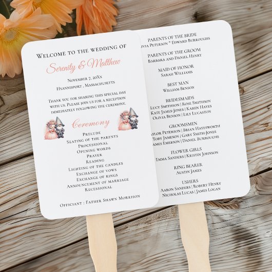 Whimsical Gnome Woodland Forest Wedding Program Handwaaier