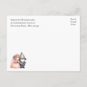 Whimsical Gnome Woodland Oranje bruiloft Opslaan D Aankondigingskaart (Achterkant)