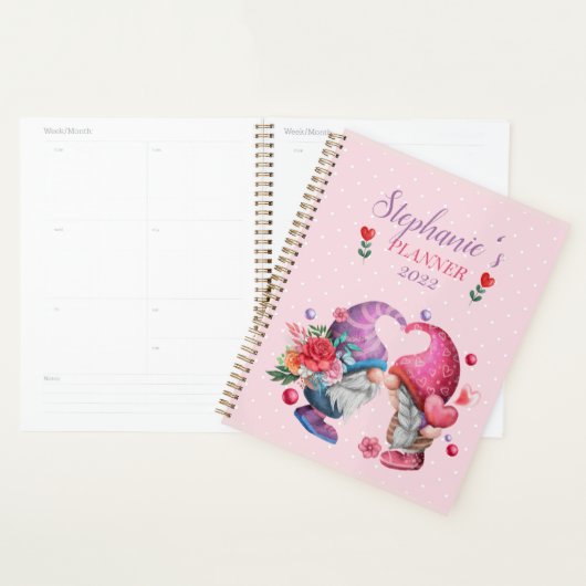 Whimsical Gnomen in Love Personalized Planner (Display)