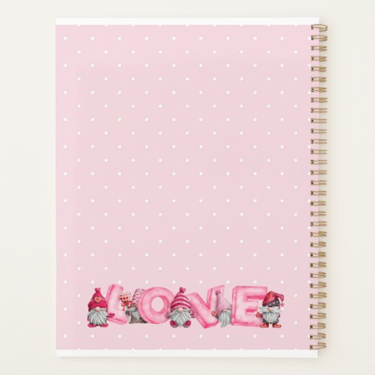 Whimsical Gnomen in Love Personalized Planner (Achterkant)