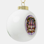 Whimsical Gnomes" - Feestelijke Kerst Keramische Bal Ornament (Links)