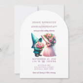 Whimsical Gnomes Fun Wedding Invitation Kaart (Voorkant)