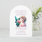 Whimsical Gnomes Fun Wedding Invitation Kaart (Staand voorkant)