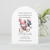 Whimsical Gnomes Fun Wedding Invitation Kaart (Staand voorkant)