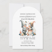 Whimsical Gnomes Fun Wedding Invitation  Kaart (Voorkant)