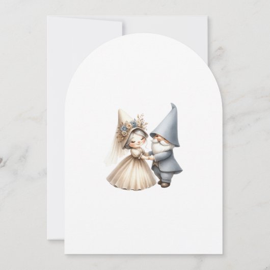 Whimsical Gnomes Fun Wedding Invitation  Kaart (Achterkant)