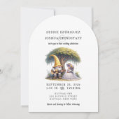 Whimsical Gnomes Fun Wedding Invitation  Kaart (Voorkant)