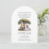 Whimsical Gnomes Fun Wedding Invitation  Kaart (Staand voorkant)