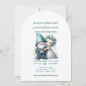 Whimsical Gnomes Fun Wedding Invitation  Kaart (Voorkant)