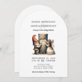 Whimsical Gnomes Fun Wedding Invitation  Kaart (Voorkant / Achterkant)