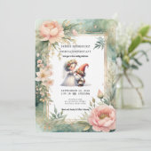 Whimsical Gnomes Fun Wedding Invitation  Kaart (Staand voorkant)