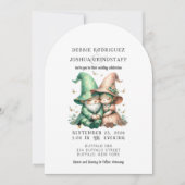 Whimsical Gnomes Fun Wedding Invitation  Kaart (Voorkant)