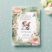 Whimsical Gnomes Fun Wedding Invitation  Kaart