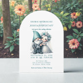 Whimsical Gnomes Fun Wedding Invitation  Kaart
