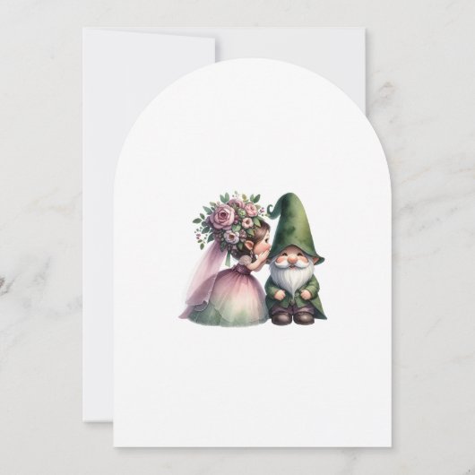 Whimsical Gnomes Fun Wedding Invitation Kaart (Achterkant)