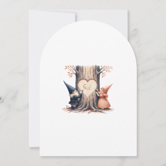 Whimsical Gnomes Fun Wedding Invitation Kaart (Achterkant)