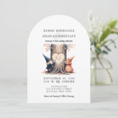 Whimsical Gnomes Fun Wedding Invitation Kaart (Staand voorkant)