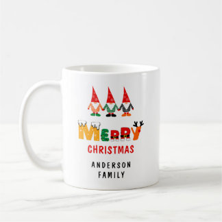 Whimsical Gnomes Speelse Fonts & Naam Kerst Koffiemok