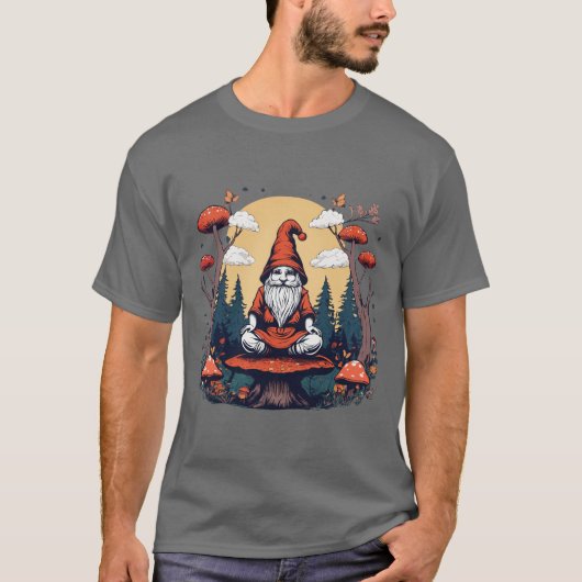 Whimsical Gnoom Meditatie T-shirt (Voorkant)