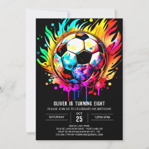 Whimsical Goal Bewerkbare Voetbal Verjaardag Kaart