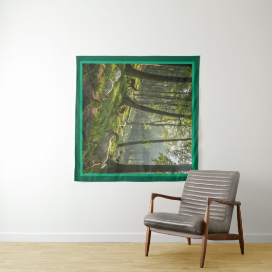 Whimsical Goat in Forest Photo Tapestry for Walls Wandkleed (In Situ (horizontaal))