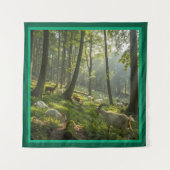 Whimsical Goat in Forest Photo Tapestry for Walls Wandkleed (Voorkant)