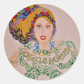Whimsical Goddess Ronde Sticker (Voorkant)