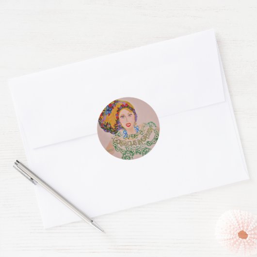 Whimsical Goddess Ronde Sticker (Envelop)