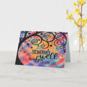 Whimsical goed wensen krijgen goed kleurrijk kaart (Gele Bloem)