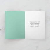 Whimsical Gold Blue Mint Kerstboom Kaart (Binnen)