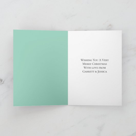 Whimsical Gold Blue Mint Kerstboom Kaart (Binnen)