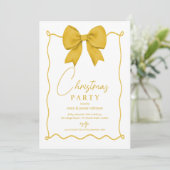 Whimsical Gold Bow kerstfeest Kaart (Staand voorkant)