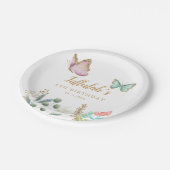 Whimsical Gold Butterfly Garden Birthday Papieren Bordje (Gekanteld)