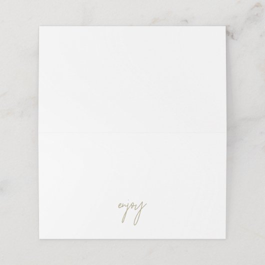 Whimsical Gold Calligraphy Buffet Food Labels Plaatskaartje (Buitenkant ongevouwen)