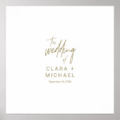 Whimsical Gold Calligraphy Guest Signing Poster (Voorkant)