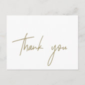 Whimsical Gold Calligraphy Hartelijk dank Briefkaart (Voorkant)