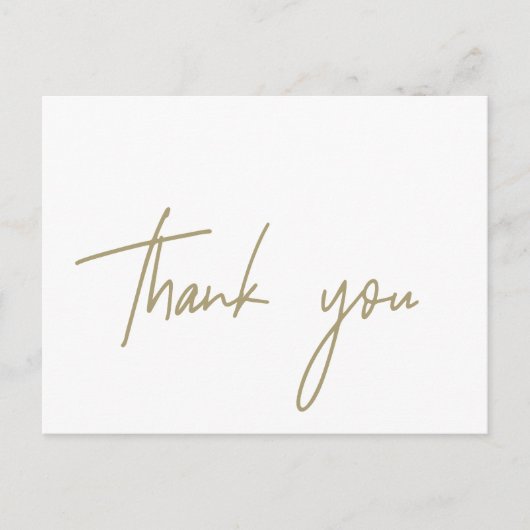 Whimsical Gold Calligraphy Hartelijk dank Briefkaart (Voorkant)