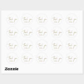 Whimsical Gold Calligraphy Hartelijk dank voor uw  Ronde Sticker (Vel)