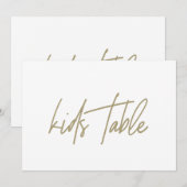 Whimsical Gold Calligraphy Kinder Table Wedding Si Bedankkaart (Voorkant / Achterkant)