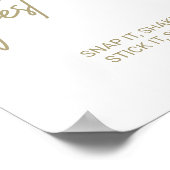 Whimsical Gold Calligraphy Photo Guest Book Poster (Hoek)