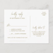 Whimsical Gold Calligraphy Song Request RSVP Uitnodiging Briefkaart (Achterkant)