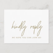 Whimsical Gold Calligraphy Song Request RSVP Uitnodiging Briefkaart (Voorkant)