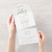 Whimsical Gold Calligraphy The Wedding of All In One Uitnodiging (Afscheurbaar)