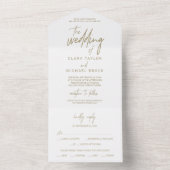 Whimsical Gold Calligraphy The Wedding of All In One Uitnodiging (Binnen)